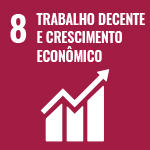 Imagem do logo da ODS 8 – Trabalho Decente e Crescimento Econômico