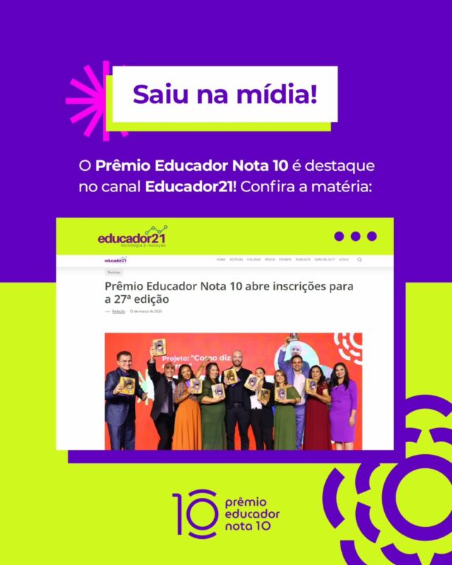 🎉🏆 Prêmio Educador Nota 10 em Destaque! 🏆🎉

Recentemente, o Prêmio Educador Nota 10 ganhou uma matéria de destaque no site @educador21, reconhecendo a importância desse evento que celebra a excelência e a inovação na educação brasileira

Não fique de fora dessa, educador e inscreva seu projeto agora mesmo ✨

📰Não deixe de conferir a matéria completa, disponível no link da bio! 📰

#PrêmioEducadorNota10 #EducadorNota10 #educadores  #educacao #escola #Somosnota10  #EducaçãoTransformadora #GenteQueInspiraGente