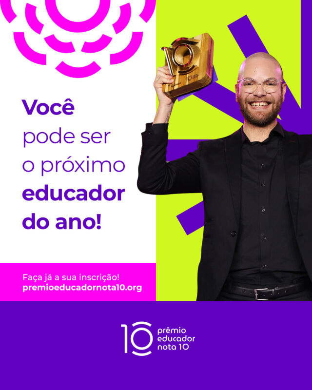 ✨ Mais de 20 anos celebrando a educação! ✨

Desde 1998, o Prêmio Educador Nota 10 reconhece e valoriza professores e gestores que fazem a diferença na educação brasileira. Ao longo dessa jornada, acompanhamos a evolução do ensino, celebrando projetos inovadores e inspiradores.

Nesses 27 anos de história tivemos:

 📕86 mil projetos inscritos
👩‍🏫279 de educadores premiados
💰3,5 milhões de reais em prêmios
🏆26 Educadores do Ano

Na edição passada, o Helder Guastti foi reconhecido como Educador do Ano. Agora, é a sua vez de brilhar! ✨

Que tal fazer parte dessa história com a gente? Se você tem um projeto transformador, se inscreva no link na bio! 

Educação que rompe fronteiras.

#PrêmioEducadorNota10 #EducadorNota10 #educadores  #educacao #escola #Somosnota10  #EducaçãoTransformadora #GenteQueInspiraGente